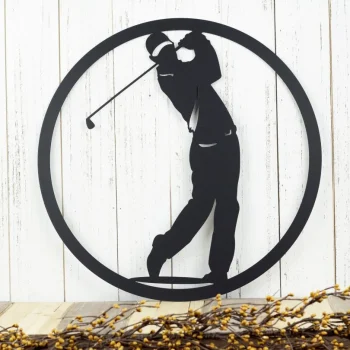 Golfer Metal Wall Art, Golfer Gift, Golf Gift, Metal Wall Hanging, Gift For Him, Metal Wall Decor, Metal Sign, Outdoor