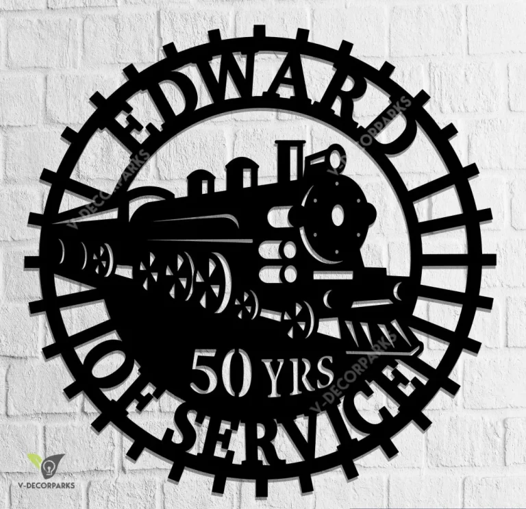 Personalized Train Sign, Retired Train Engineer, Locomotive Train, Gift Retirement, Metal Sign, Rail Track, Railroad Sign, Retired Railway