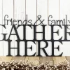 Friends & Family Gather Here Metal Sign, Gather Sign, Metal Wall Art, Outdoor Plaque, Housewarming Gift