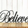 Believe Metal Wall Art, Metal Sign, Christmas Decor, Metal Wall Decor, Sign, Wall Hanging, Outdoor Sign, Inspirational, Wall Art