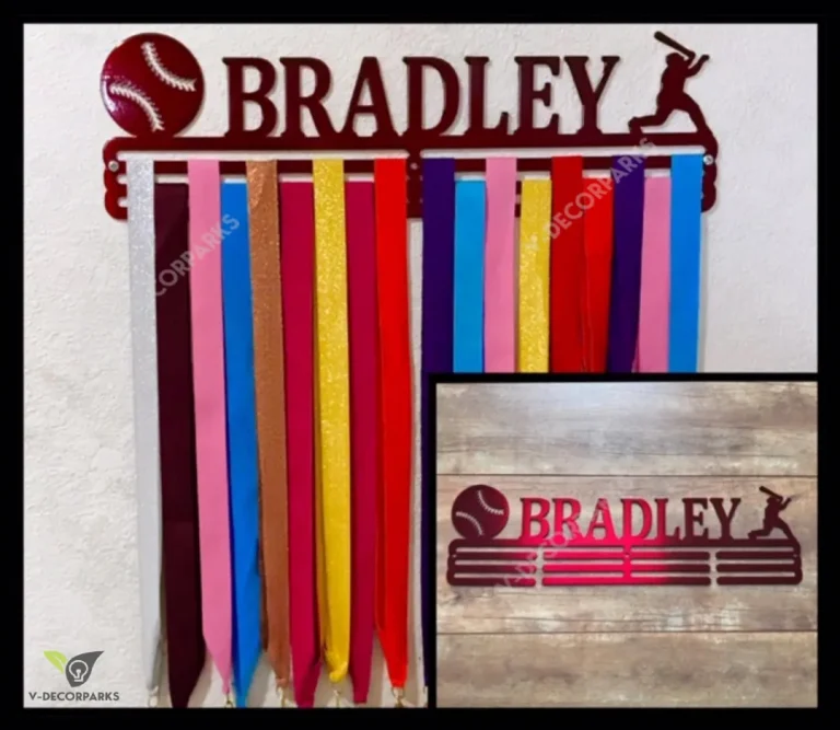 Baseball Custom Name- Medal Hanger Holder Display Rack 3rung