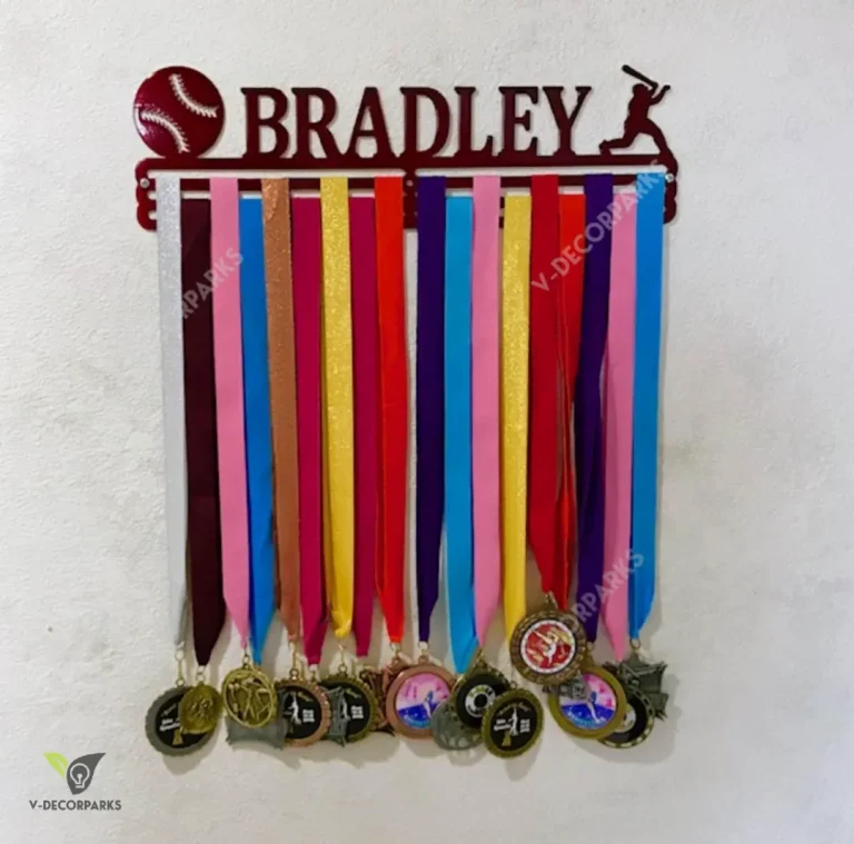 Baseball Custom Name- Medal Hanger Holder Display Rack 3rung