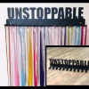 Unstoppable- Medal Hanger Holder Display Rack 12 Hooks, Cut Metal Sign, Metal Wall Art