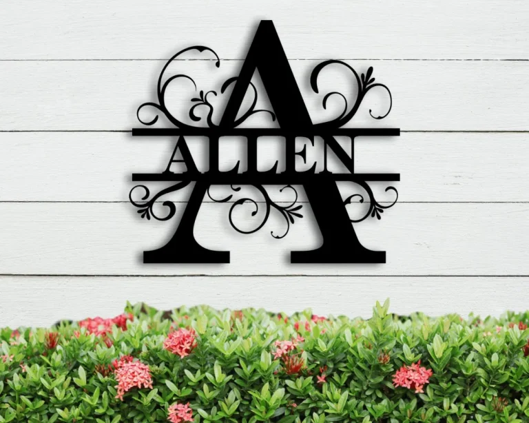 Custom Family Name Metal Sign, Initial Sign, Metal Monogram Sign, Door Hanger, Last Name Sign, Metal Wall Art, Metal Decorative Wall Art