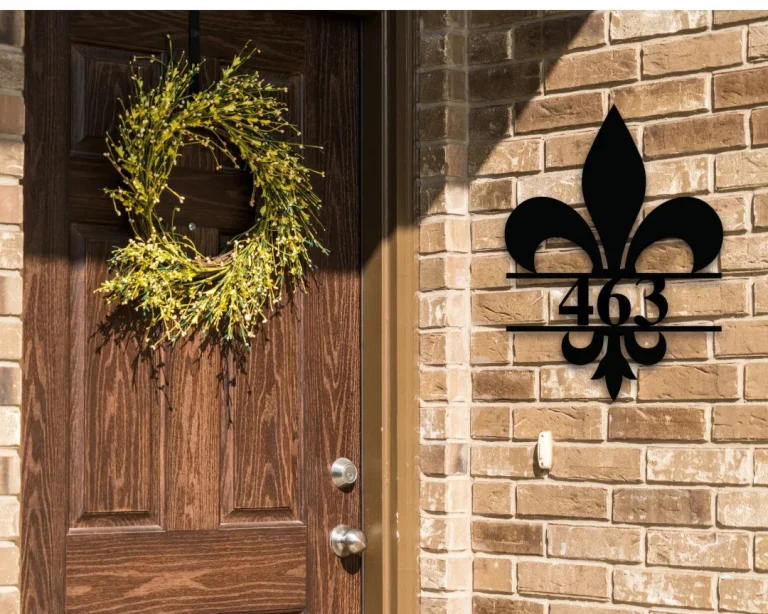 Fleur De Lis House Number Sign, Fleur De Lis Address Plaque, Metal Fleur De Lis Address, Customized Fleur De Lis Address Sign, Custom Metal