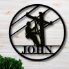 Personalized Lineman Gift, Front Door Wreaths, Last Name, Groomsmen Proposal, Christmas Gift, Custom Wall Decor, Door Hanger, Gift For Him