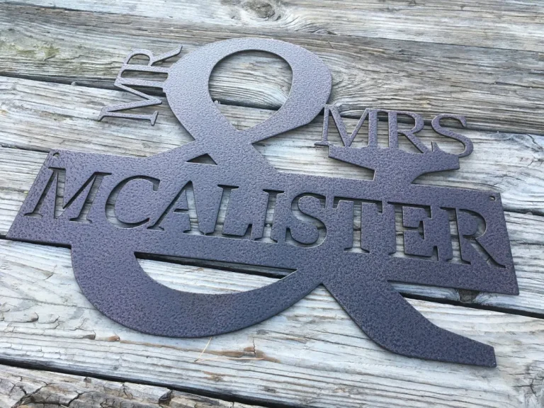 Personalized Mr Mrs Monogram, Metal Monogram Sign, Personalized Metal Sign