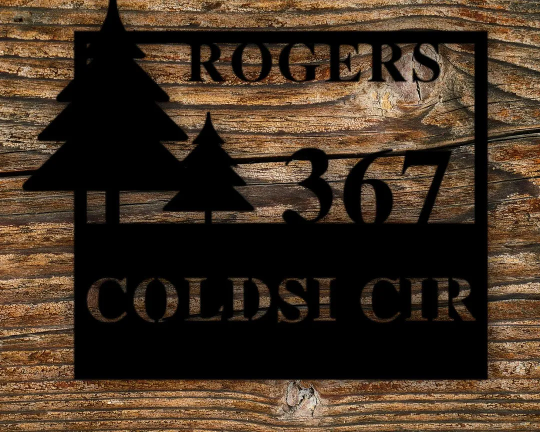 il_fullxfull.2226853425_i5wd_1024x1024_2x_8be23718-ac79-4072-a5ed-4d76c7511607.webp Wilderness Address Sign, Established Metal Sign, Established Family Sign, Housewarming Gift, Wedding Gift, Metal Door Sign