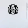 Custom Family Name Metal Sign, Initial Sign, Metal Monogram Sign, Door Hanger, Last Name Sign, Metal Wall Art, Metal Decorative Wall Art