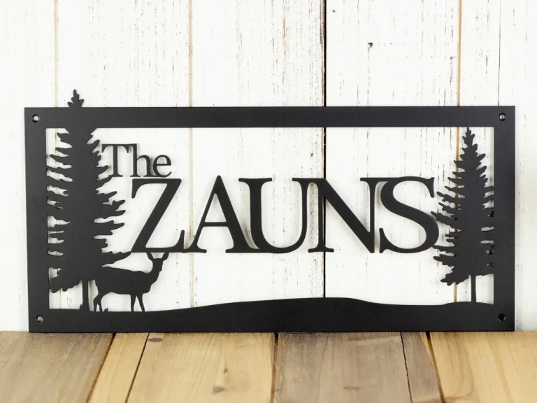 Custom Family Name Sign - Custom Metal Wall Art - Log Cabin Decor - Lake House Decor - Outdoor Name Sign - Laser Cut Name Sign