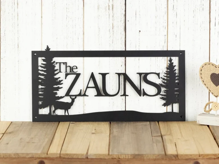 Custom Family Name Sign - Custom Metal Wall Art - Log Cabin Decor - Lake House Decor - Outdoor Name Sign - Laser Cut Name Sign