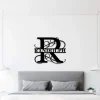 Last Name Metal Signs Personalized Metal Sign Custom Last Name Sign Family Name Sign Metal Wall Art Split Monogram Personalized Wedding Gift