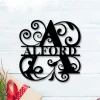 Last Name Metal Signs Personalized Metal Sign Custom Last Name Sign Family Name Sign Metal Wall Art Split Monogram Personalized Wedding Gift
