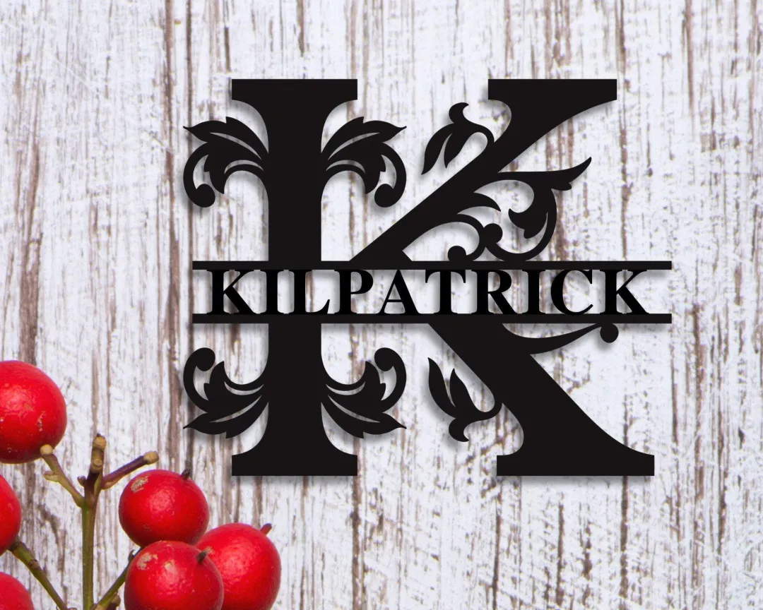 il_fullxfull.2233092041_6r5z_1024x1024_2x_748e8284-62cf-4c6d-a712-dc00b3907a91.webp Metal Monogram Door Sign, Custom Initial, Personalized Wreath, Door Monogram, Weatherproof Monogram House Sign