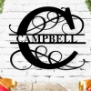 Custom Family Name Metal Sign, Initial Sign, Metal Monogram Sign, Door Hanger, Last Name Sign, Metal Wall Art, Metal Decorative Wall Art