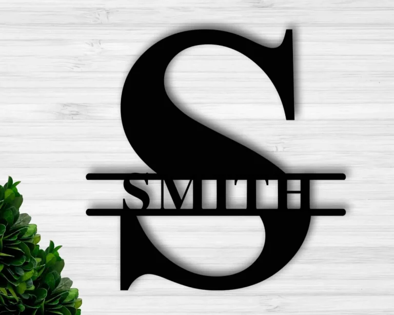 Custom Family Name Metal Sign, Initial Sign, Metal Monogram Sign, Door Hanger, Last Name Sign, Metal Wall Art, Metal Decorative Wall Art