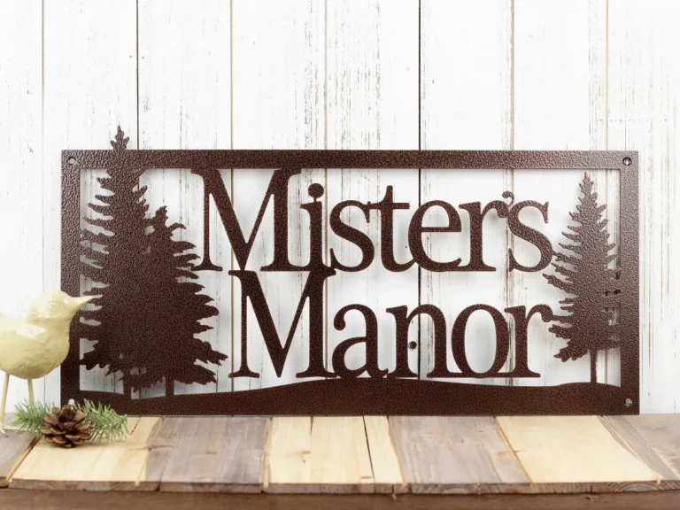 Custom Metal Sign, Outdoor Sign, Family Name, Wedding Gift, Anniversary, Sign, Metal Wall Art, Cabin Decor, Pine Trees