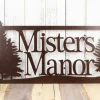 Custom Metal Sign, Outdoor Sign, Family Name, Wedding Gift, Anniversary, Sign, Metal Wall Art, Cabin Decor, Pine Trees