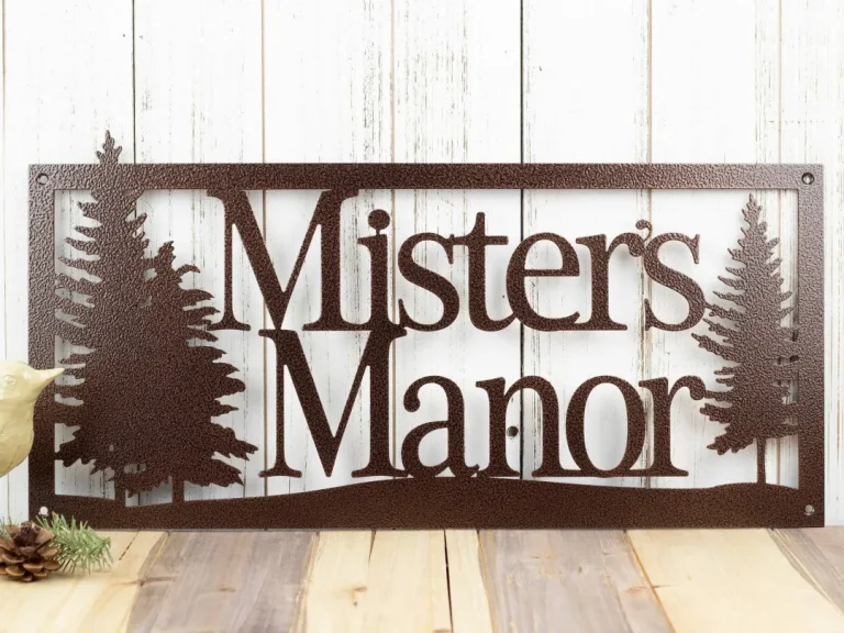 Custom Metal Sign, Outdoor Sign, Family Name, Wedding Gift, Anniversary, Sign, Metal Wall Art, Cabin Decor, Pine Trees