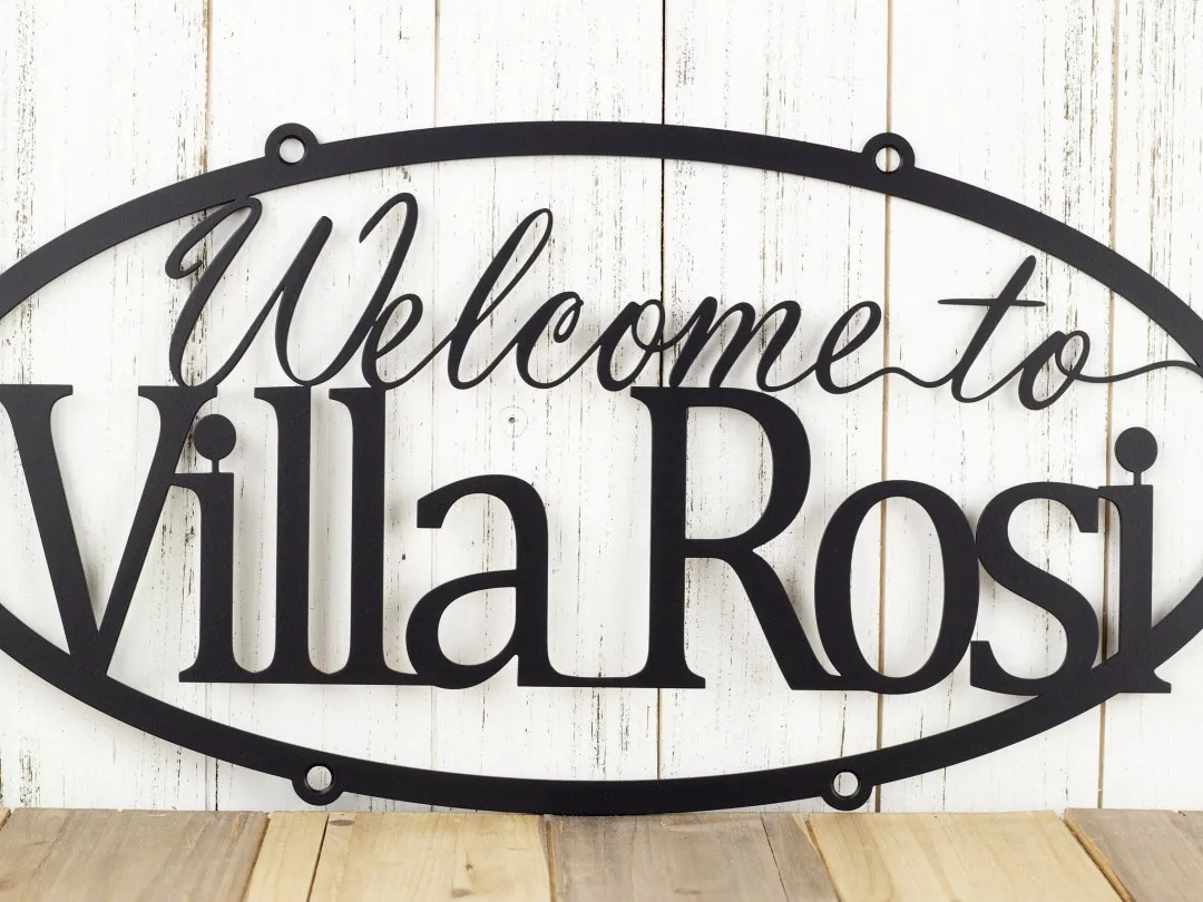 il_fullxfull.2251696661_ea55_1024x1024_2x_91031038-62a4-48ab-83ad-4f915e46907b.webp Custom Metal Sign, Welcome Sign, House Sign, Name Sign, Metal Wall Art, Outdoor Sign, Oval Sign, Matte Black Is Shown