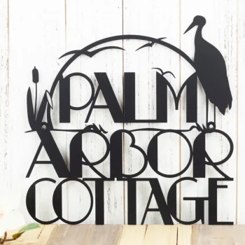 Custom Outdoor Address Metal Sign - Black, Metal Sign, Address Plaque, Metal Wall Art, Outdoor Sign