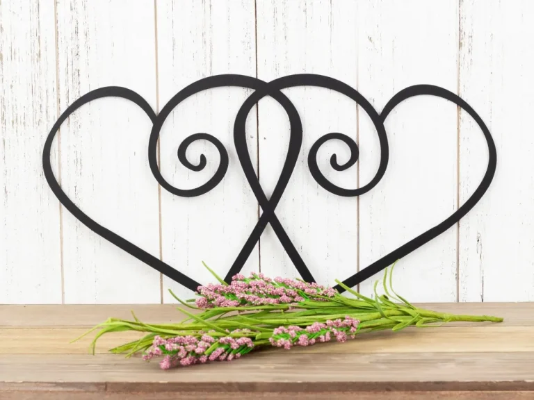 Hearts Metal Wall Art - Black, Metal Wall Art, Home Decor, Decorative Wall Art, Wall Decor, Wall Art, Heart