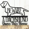 Wire Haired Dachshund Owns This Home Metal Sign - Black, Weiner Dog, Outdoor Sign, Door Sign, Dachshund Gift