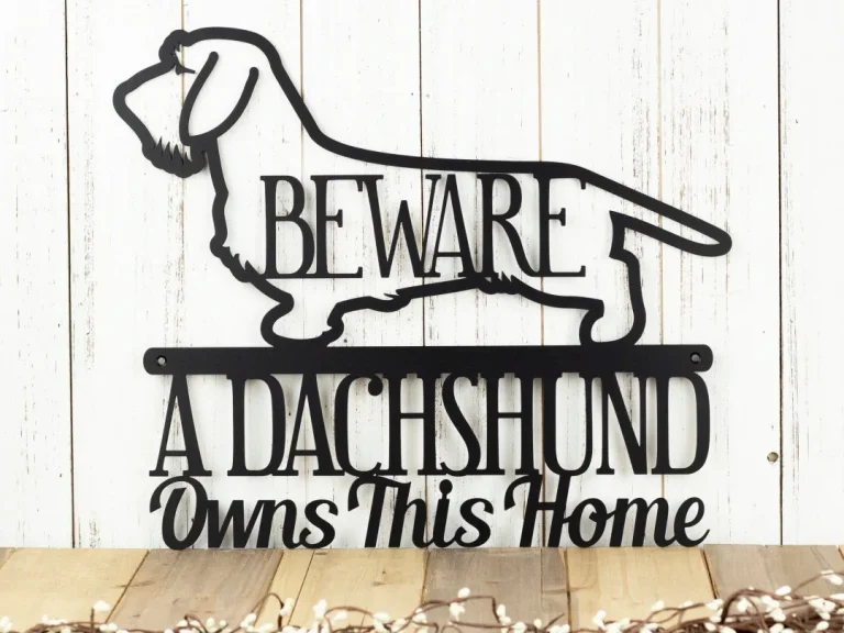 Wire Haired Dachshund Owns This Home Metal Sign - Black, Weiner Dog, Outdoor Sign, Door Sign, Dachshund Gift