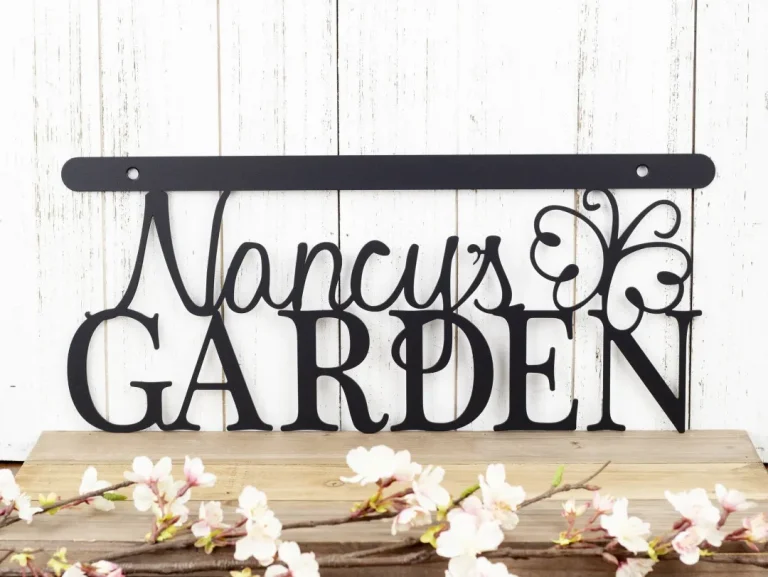 Custom Metal Garden Name Sign, Mother's Day Gift, Outdoor Metal Wall Art, Garden Decor