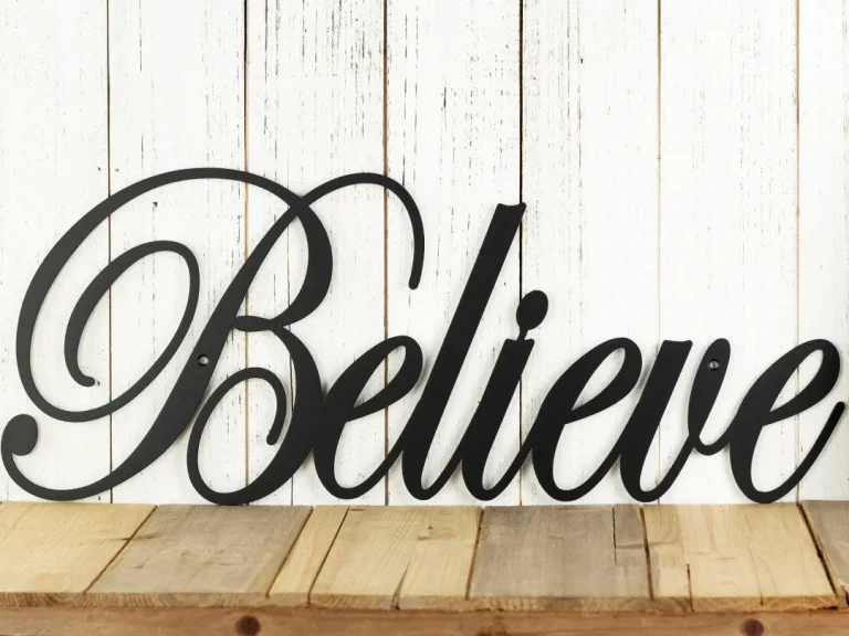 Believe Metal Wall Art, Metal Sign, Christmas Decor, Metal Wall Decor, Sign, Wall Hanging, Outdoor Sign, Inspirational, Wall Art