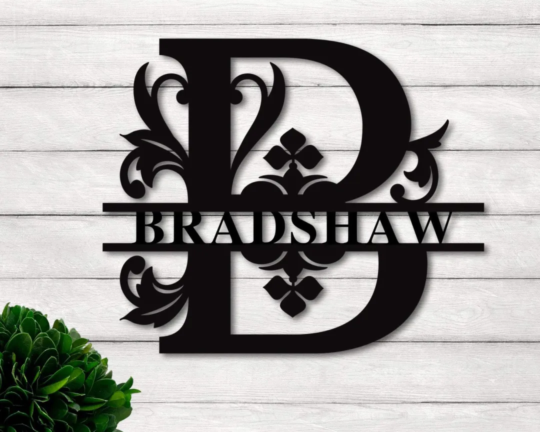 il_fullxfull.2268333989_c3j1_1024x1024_2x_6d83e686-4624-48fa-9465-b857dfe6bf68.webp Metal Monogram Door Sign, Custom Initial, Personalized Wreath, Door Monogram, Weatherproof Monogram House Sign