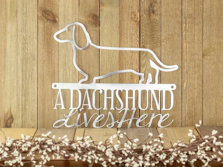 Metal Laser Cut Sign - Dachshund Gift - Beware Of Dog Sign