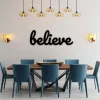 Believe Sign, Believe Metal Word, Inspirational Wall Art, Metal Cursive Word Sign, Cursive Word Wall Art, Farmhouse Decor, Personalized Art