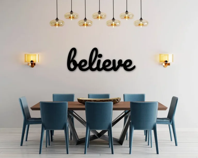 Believe Sign, Believe Metal Word, Inspirational Wall Art, Metal Cursive Word Sign, Cursive Word Wall Art, Farmhouse Decor, Personalized Art