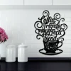 Coffee Sign, Metal Breakfast Decor, Laser Cut Metal Home Decor, Unique Kitchen Decor, Custom Designs For Kitchen, Unique Metal Coffee Sign