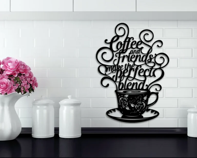 Coffee Sign, Metal Breakfast Decor, Laser Cut Metal Home Decor, Unique Kitchen Decor, Custom Designs For Kitchen, Unique Metal Coffee Sign