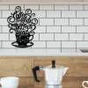 Coffee Sign, Metal Breakfast Decor, Laser Cut Metal Home Decor, Unique Kitchen Decor, Custom Designs For Kitchen, Unique Metal Coffee Sign