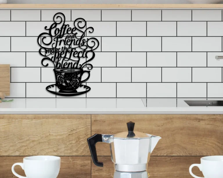 Coffee Sign, Metal Breakfast Decor, Laser Cut Metal Home Decor, Unique Kitchen Decor, Custom Designs For Kitchen, Unique Metal Coffee Sign