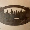 Custom Metal Sign With Evergreens, Metal Wall Art, Metal House Sign