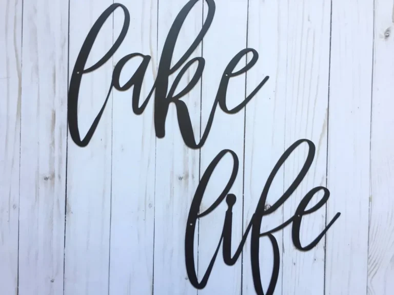 Lake Life Metal Sign, Lake House Decor, Metal Wall Art, Housewarming Gift, Metal Words, Lowercase Lake Life Sign