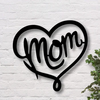 Mother's Day Heart Sign, Mother's Day Gift, Gift For Mom, Metal Mom Sign, Metal Sign For Mom, Metal Heart Sign, Love Mom