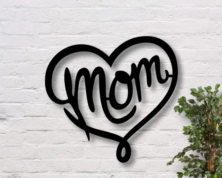 Mother's Day Heart Sign, Mother's Day Gift, Gift For Mom, Metal Mom Sign, Metal Sign For Mom, Metal Heart Sign, Love Mom