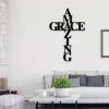 God Bless Our Home Metal Sign, Cross, Religious Decor, God Bless, Spiritual Decor, Religious Wall Art, Amazing Grace Metal Sign, Wall Hanger