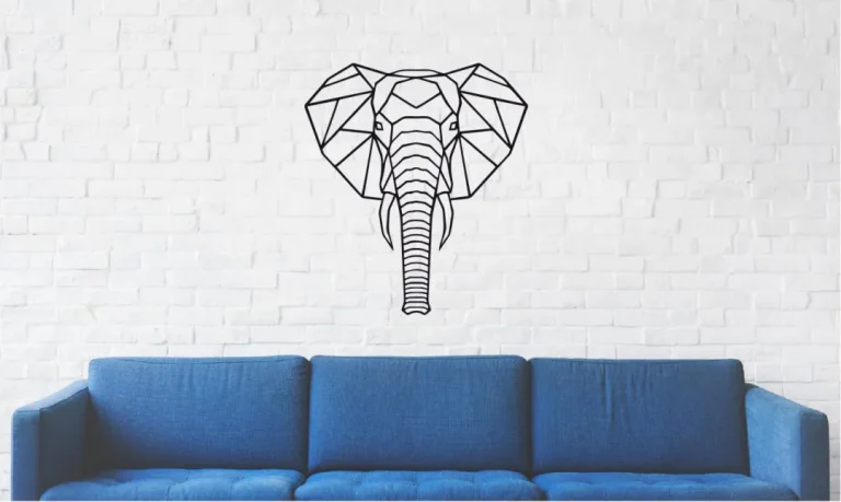 Elephant Geometric Metal Wall Art, Elephant Wall Decor, Metal Wall Decor, Home Decor, 013