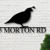 Bird Address Signs - Quail Sign - Metal Address Signs - House Number Plaque -custom Metal Address Signs - House Numbers - Front Porch Decor - Signs