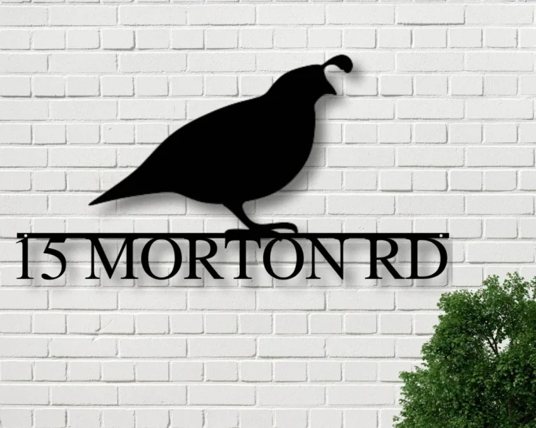 Bird Address Signs - Quail Sign - Metal Address Signs - House Number Plaque -custom Metal Address Signs - House Numbers - Front Porch Decor - Signs