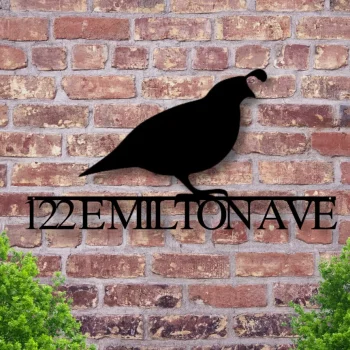 Bird Address Signs - Quail Sign - Metal Address Signs - House Number Plaque -custom Metal Address Signs - House Numbers - Front Porch Decor - Signs