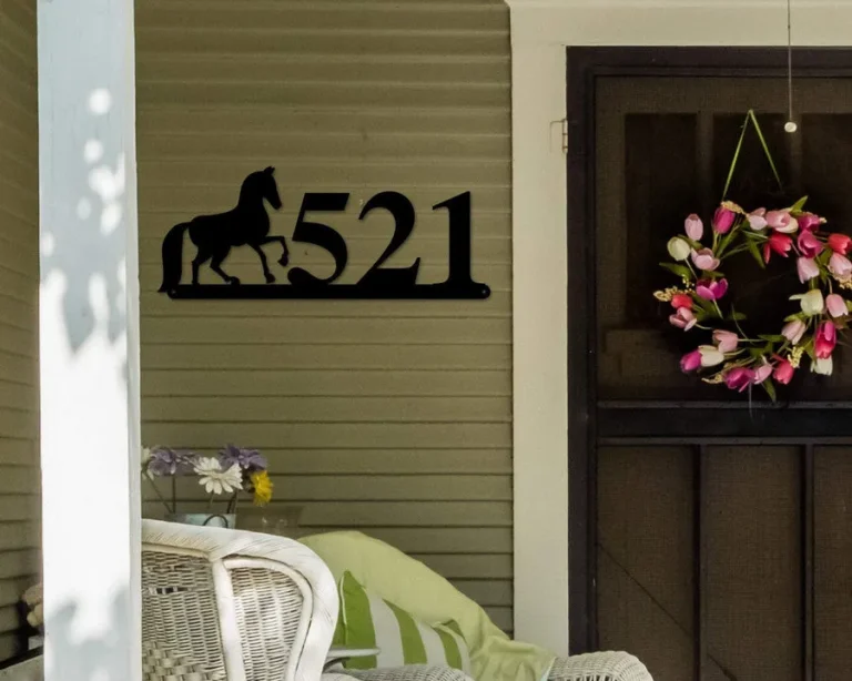 Horse Sign, Horse Address Sign, Farm Animal Numbers, Farm Address Sign, Barn Sign, Metal Address Sign