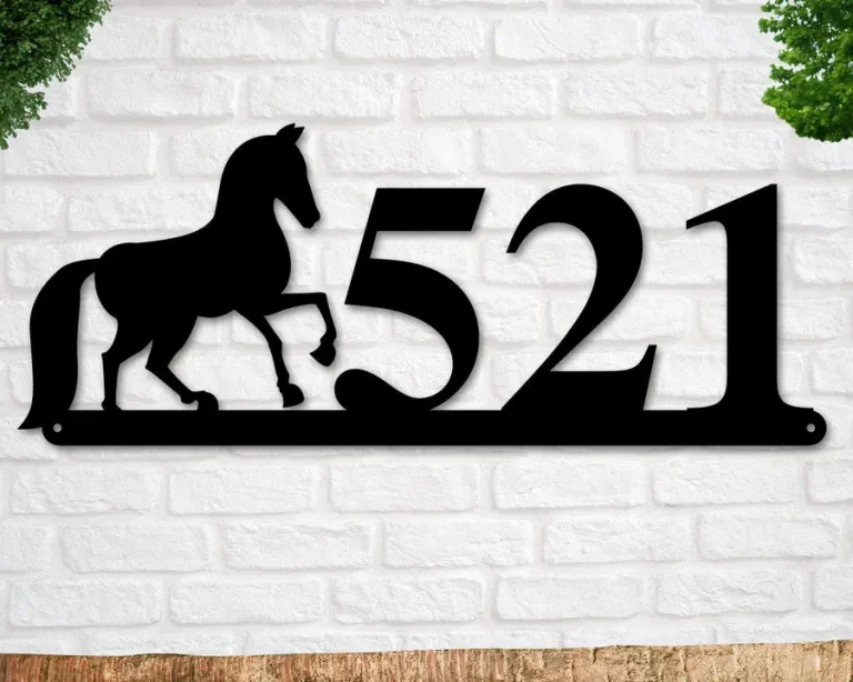 Horse Sign, Horse Address Sign, Farm Animal Numbers, Farm Address Sign, Barn Sign, Metal Address Sign