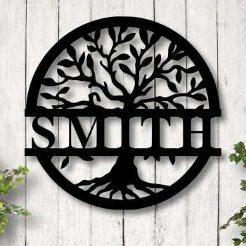 Tree Of Life Metal Sign, Metal Tree Sign, Last Name Metal Sign, Family Last Name Sign, Tree Of Life, Tree Last Name Sign, Name Tree Sign